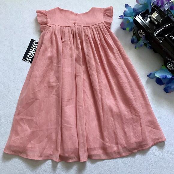 OshKosh B'gosh NWT Metallic Pink Dress Girls 4T - Picture 6 of 10